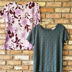 Ann Taylor and Market & Spruce Short Sleeved Sprung Blouse Bundle